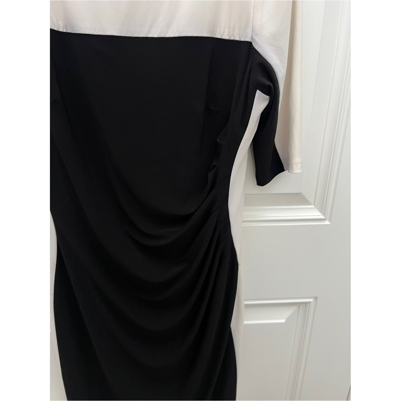 Ralph Lauren Black and Cream Midi Sheath Dress