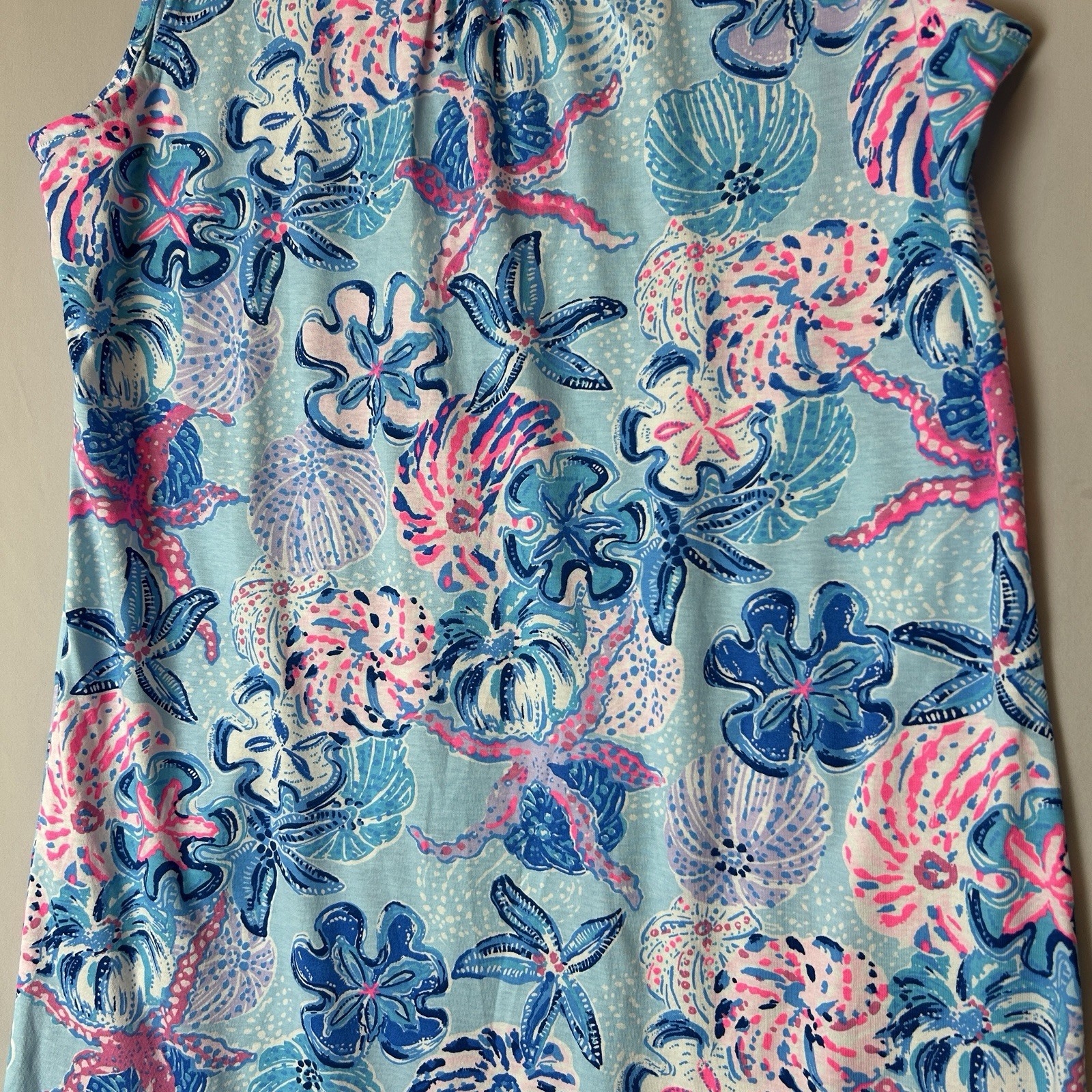 Lilly Pulitzer Dress Small Pink Blue Shells Starfish Dev Bahamas Beachcomber
