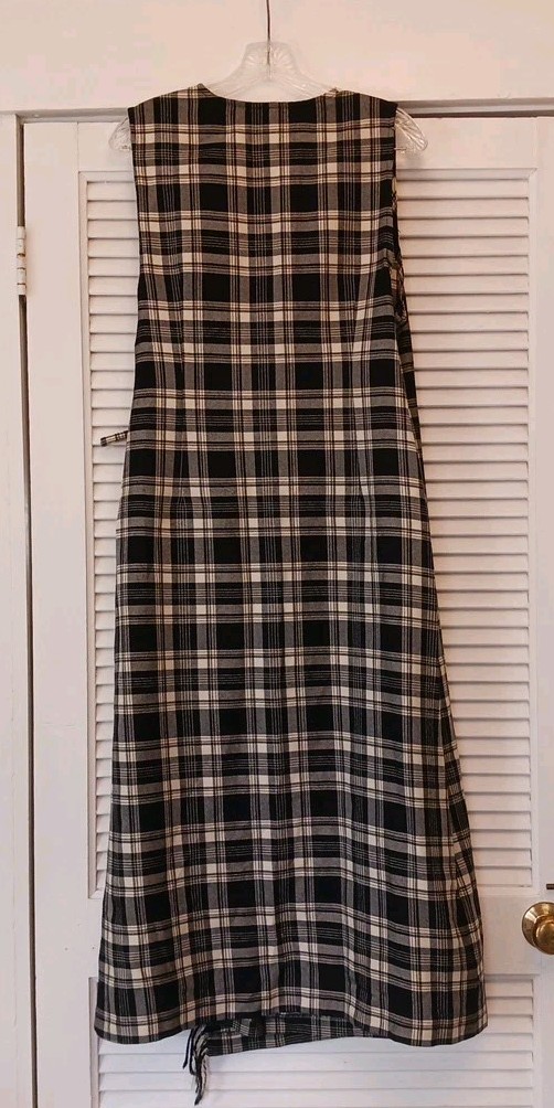 Talbots Jumper sleeveless faux wrap Fringed WOOL Wmn Size 14P CAREER Office