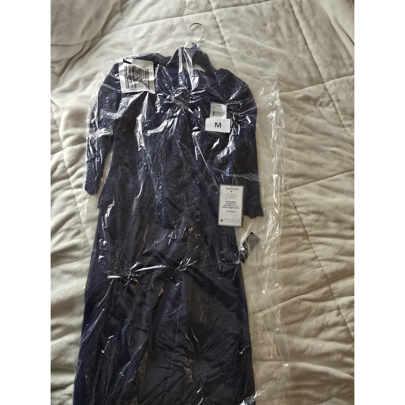 ALEX EVENINGS Sequined Lace Contrast Midi Dress- Sz 6 NEW With Tags