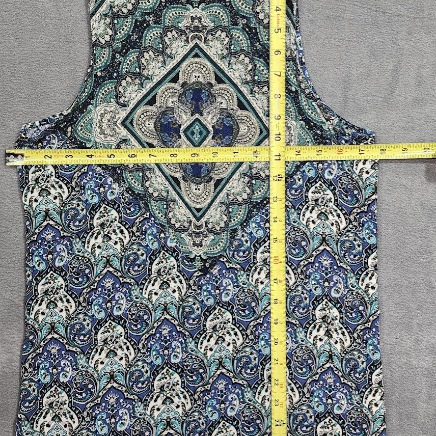American Eagle High Neck Sleeveless Dress Paisley Print Boho Blue Size Medium