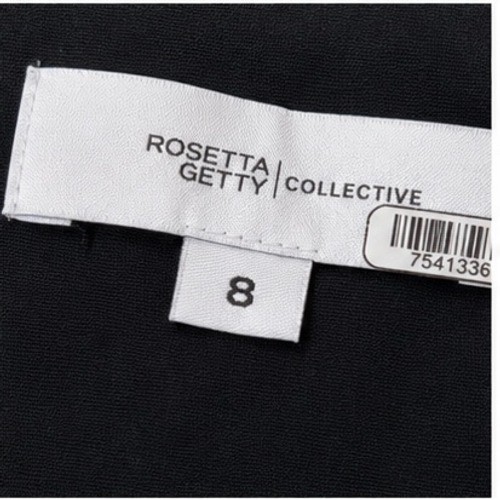 Rosetta Getty Collective Black Crossover Cutout Midi Dress Womens Size 8 Cotton
