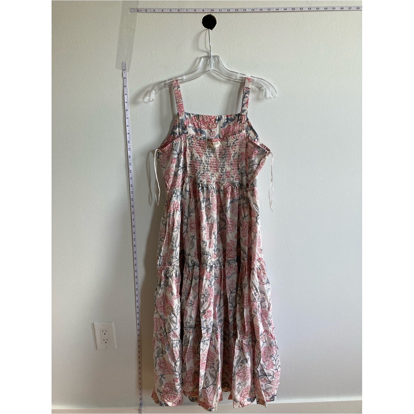 Bombay paisley Artisanal Painterly Floral Maxi Adjustable Strap Tiered Dress