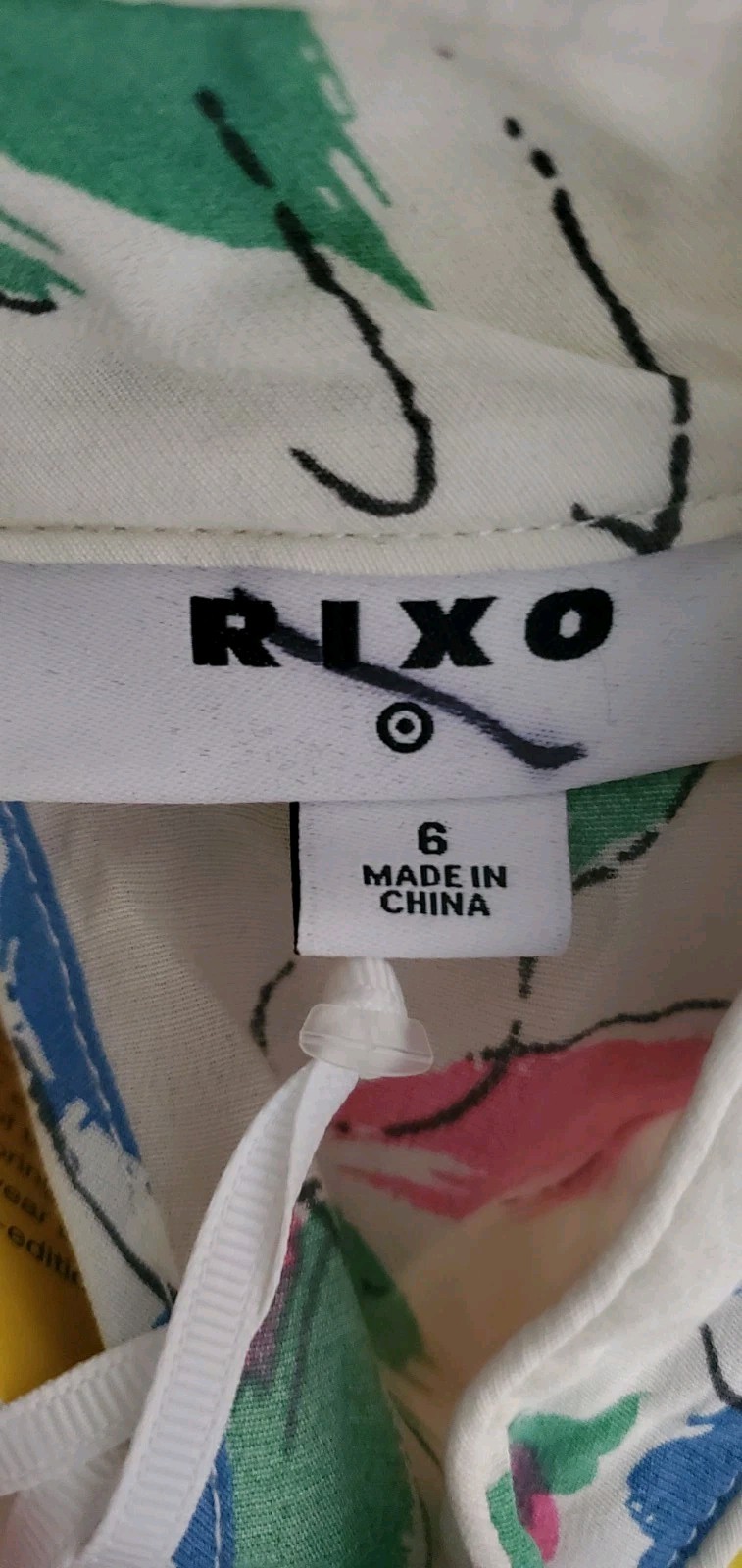 Rixo x Target Sz 6 White Floral Midi Dress Bold Maximalist Artsy Dopamine Resort