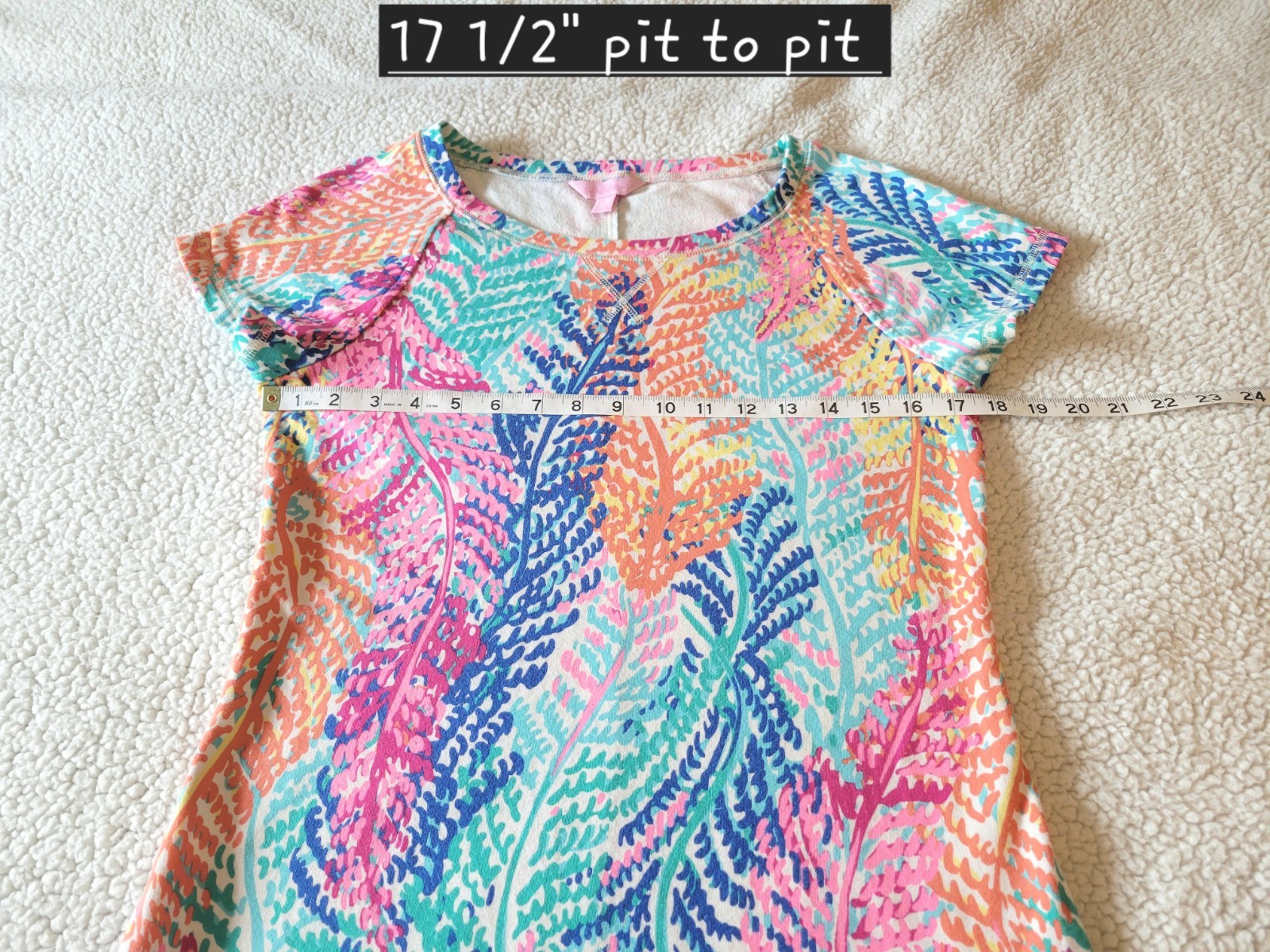 Lilly Pulitzer Womens French Terry Dress *Electric Feel Good* Sz Small Tropical