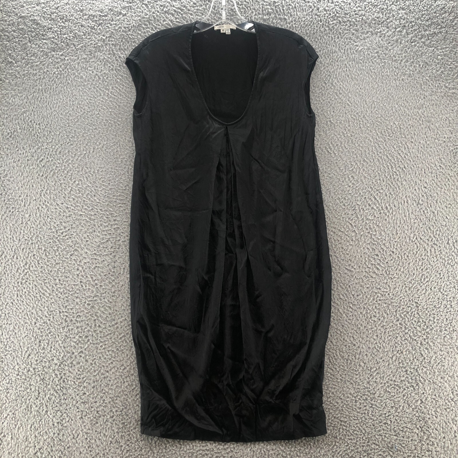 Vince Dress Womens Extra Small Black Silk Stretch Sleeveless Lightweight