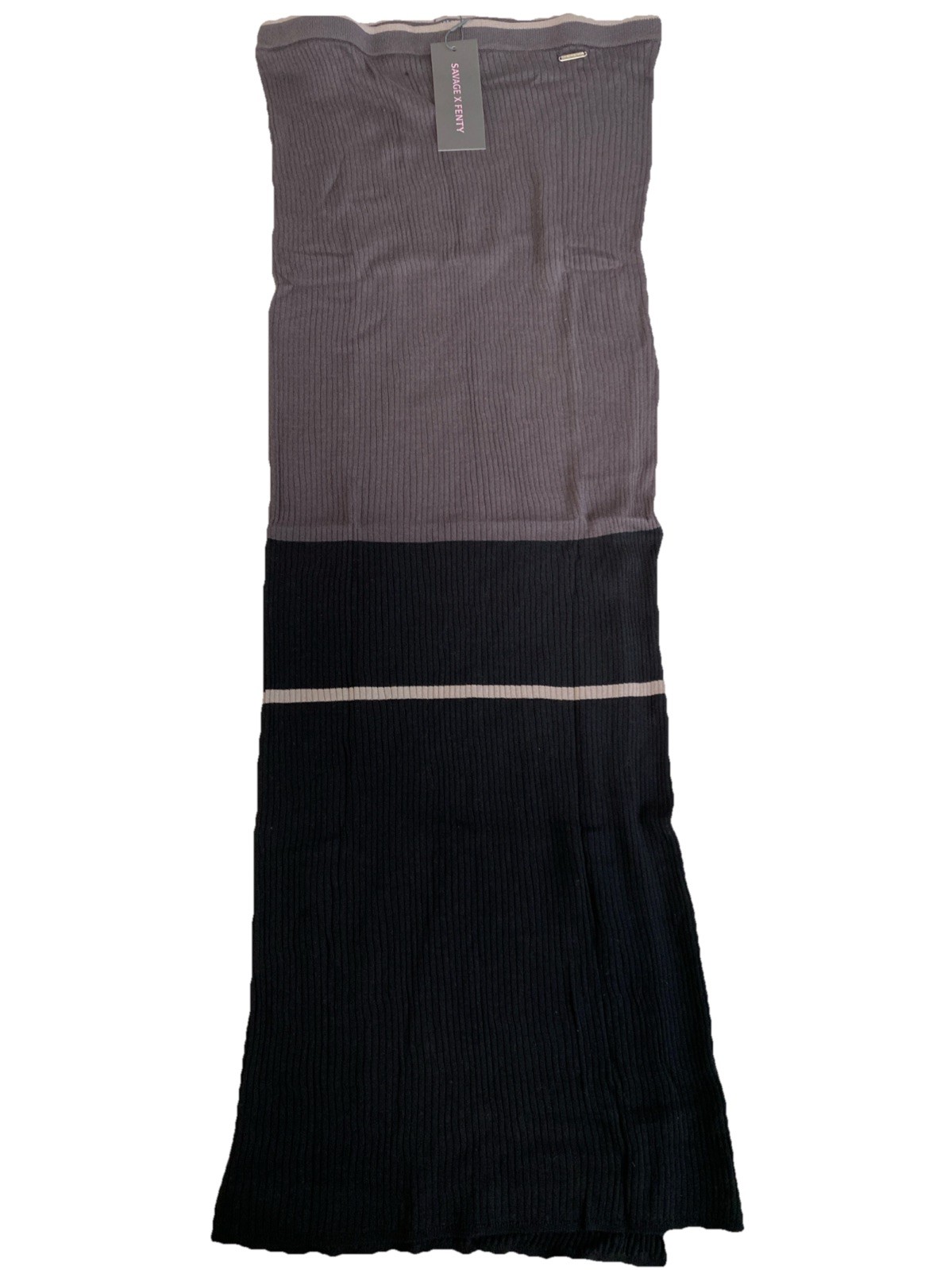 Savage X Fenty Womens S Dress Black Gray Bodycon Maxi Tube Dress