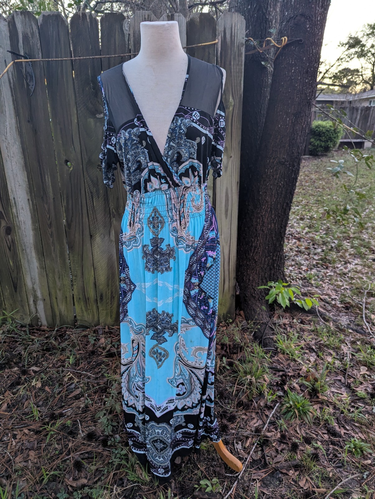 Julia XXXL Silk/Polyester Floral Dress