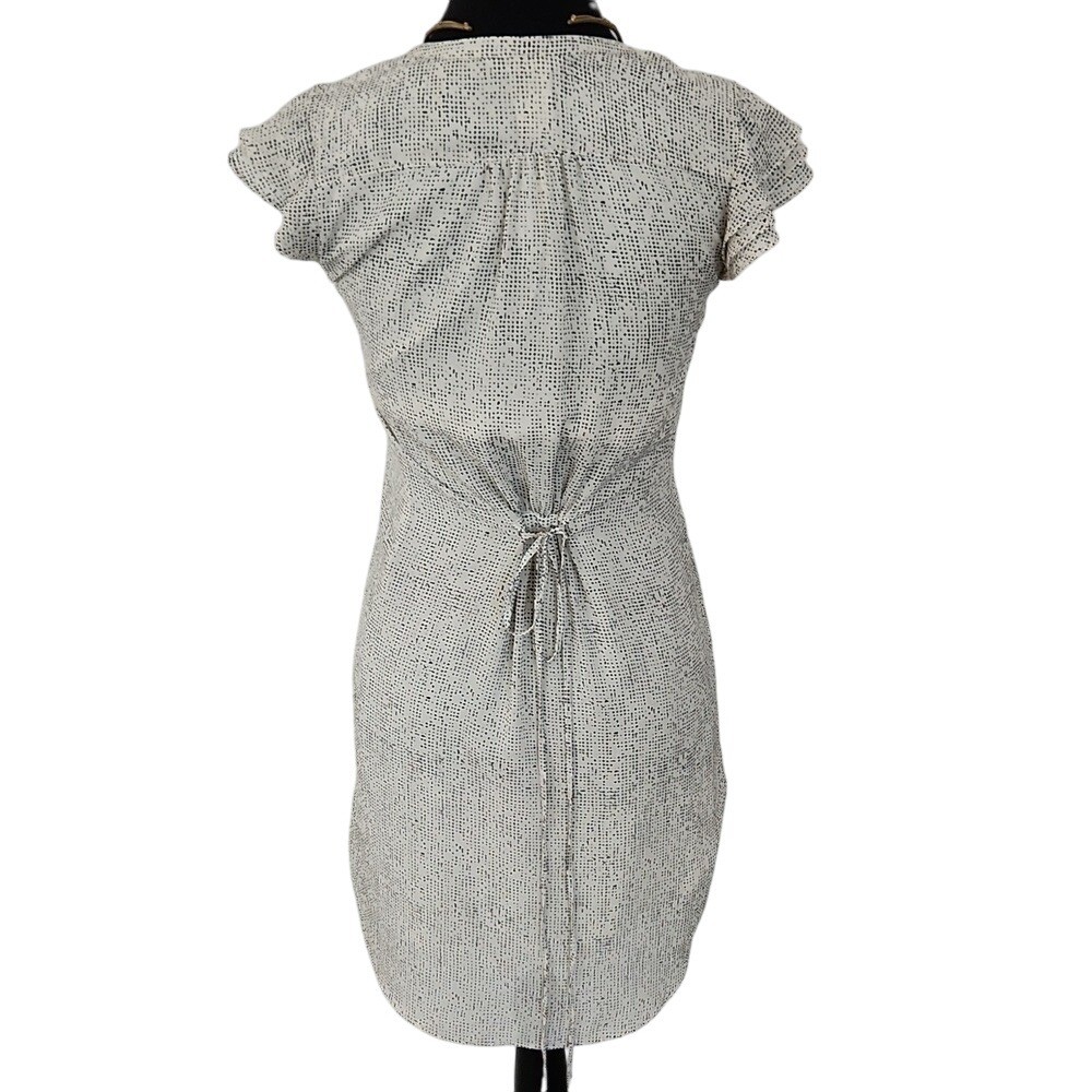 H&M Beautiful Cream & Black Flutter Sleeve Dress Sz Small Coastal Cowgirl