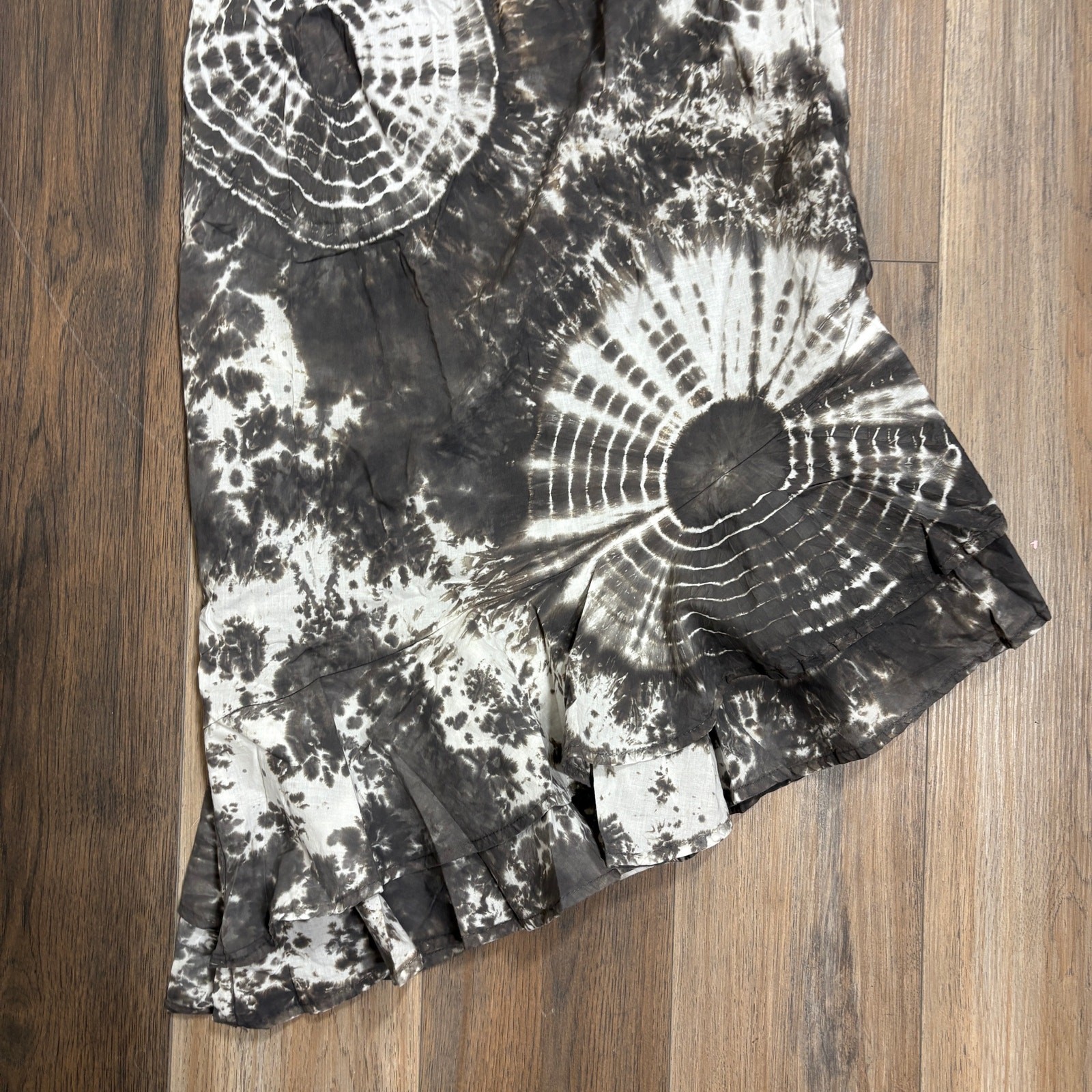 Stark X Small Florance Tie Dye Strapless Dress Gray Cotton Cut Out Asymmetrical