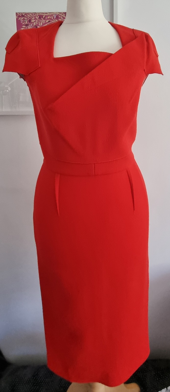 Roland Mouret Classic Red Dress Size 8 Sample Piece Wedding Races Cruise Party