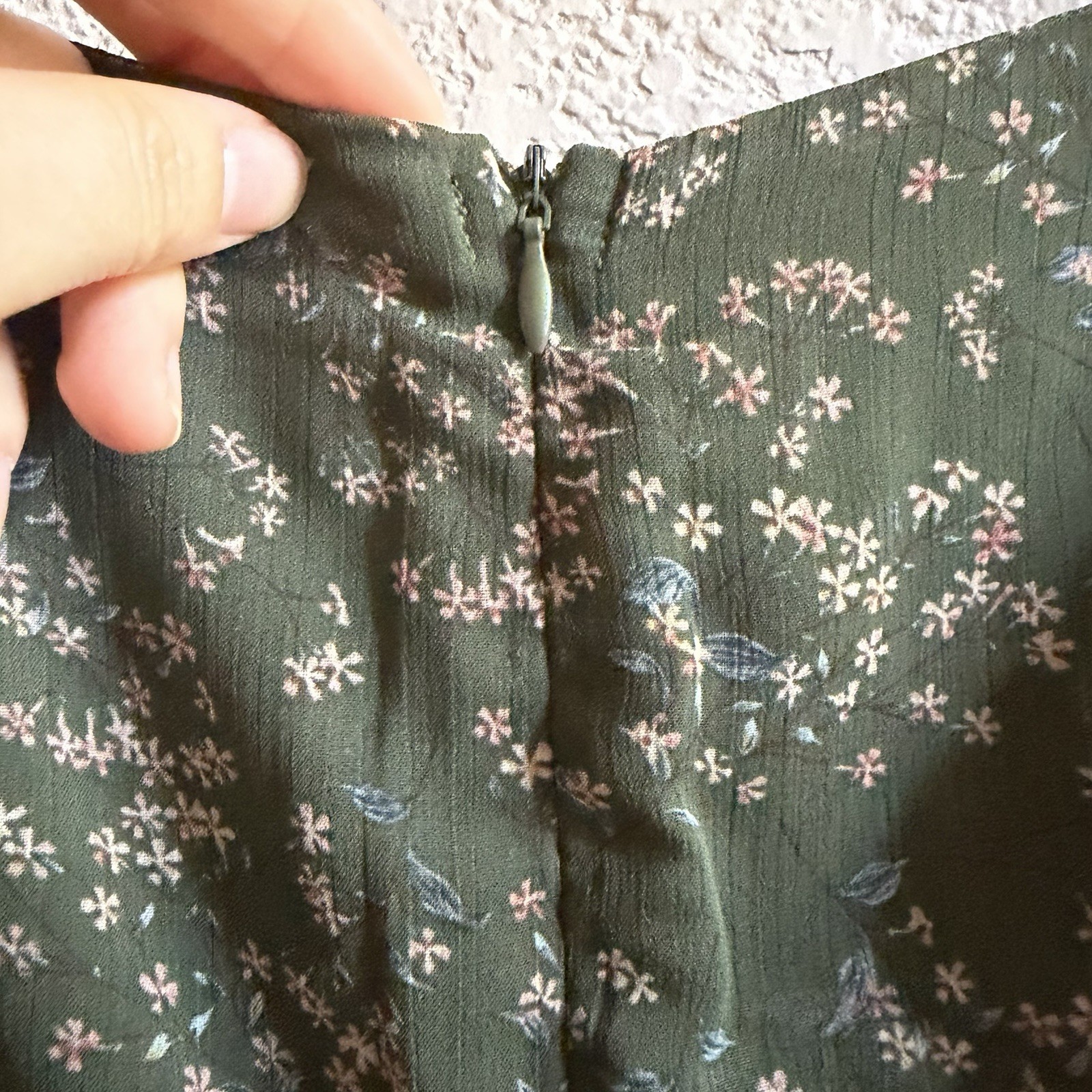 Lulus Size L Perfectly Elevated Green Floral Long Sleeve Midi Dress Cottagecore