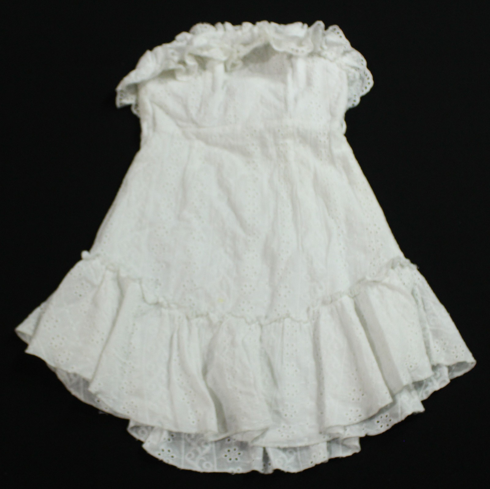 Selfie Leslie Women’s Structured Eyelet Strapless Ruffle Dress EJ3 White Size XS