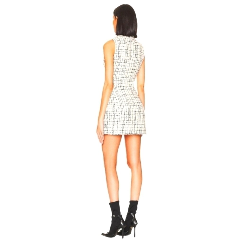 Alice + Olivia Jordy Double Breasted Wool-Blend Tuxedo Dress