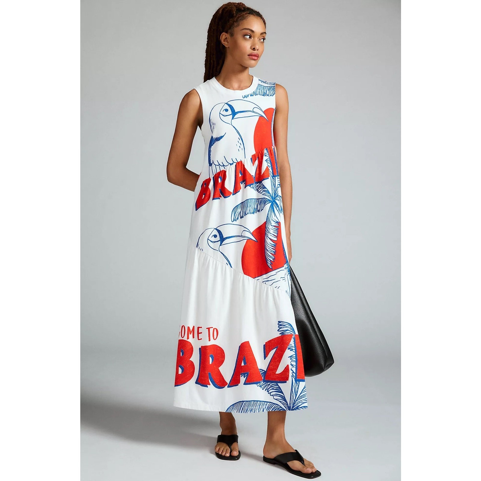 Farm Rio Come To Brazil sleeveless dress For Anthropologie Size XL NWT Lounge
