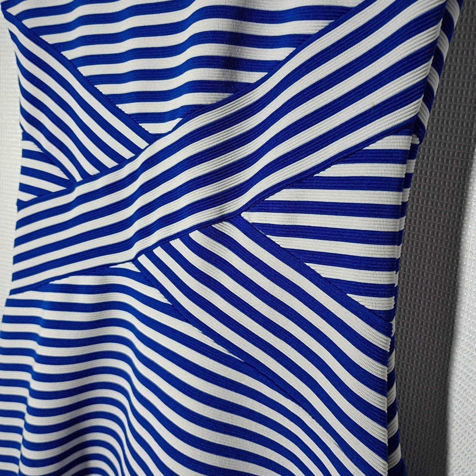 Trulli Fit & Flare Royal blue and white striped dress sz Small