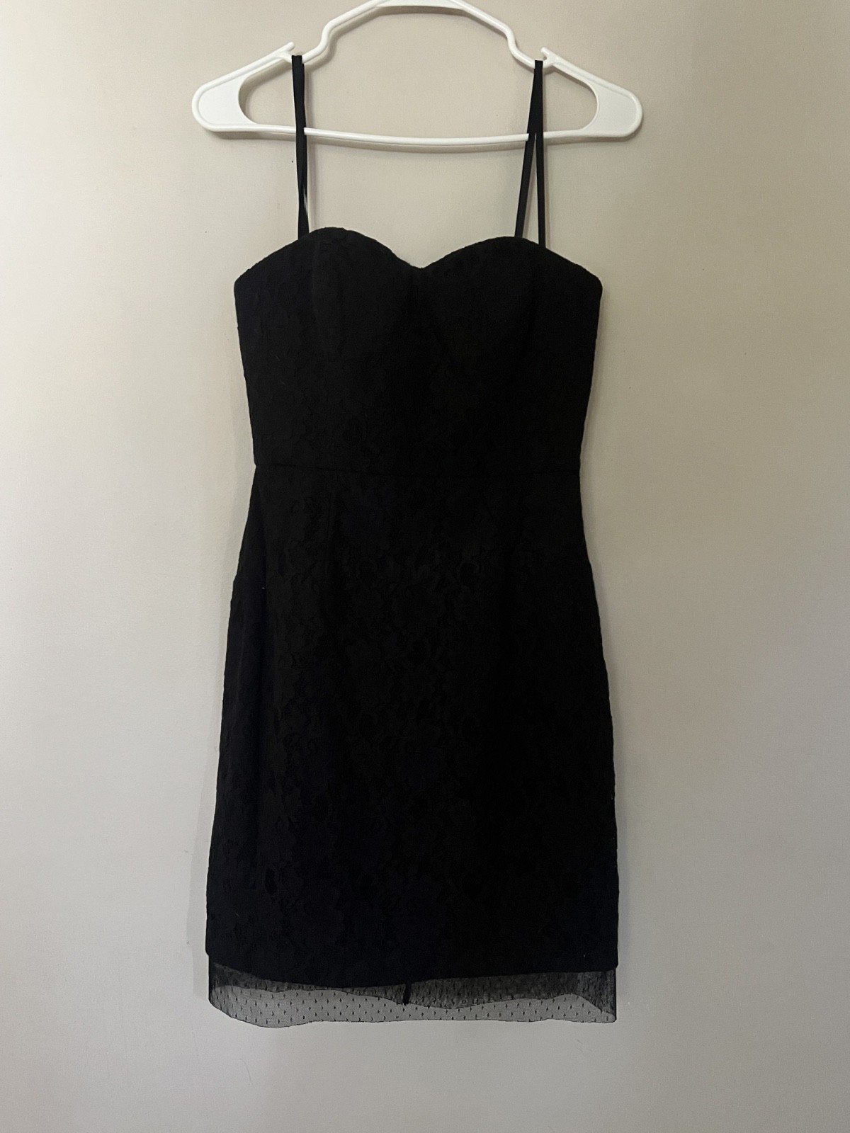 BCBGMax Azria Roselle Mini Strapless Dress in Black Lace, Size 4, NWT