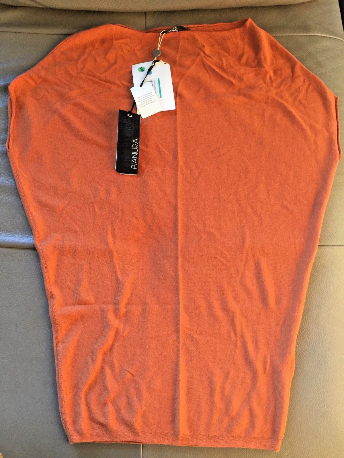 Wool mix ORANGE sack DRESS PIANURASTUDIO new stretchy S Uk