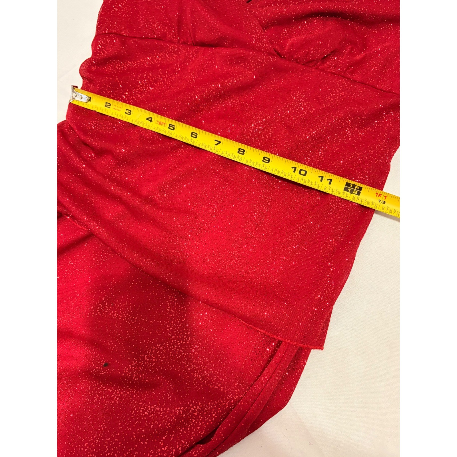 Speechless Red Glitter Halter Dress Handkerchief Hem Shimmer Prom Party Size 7