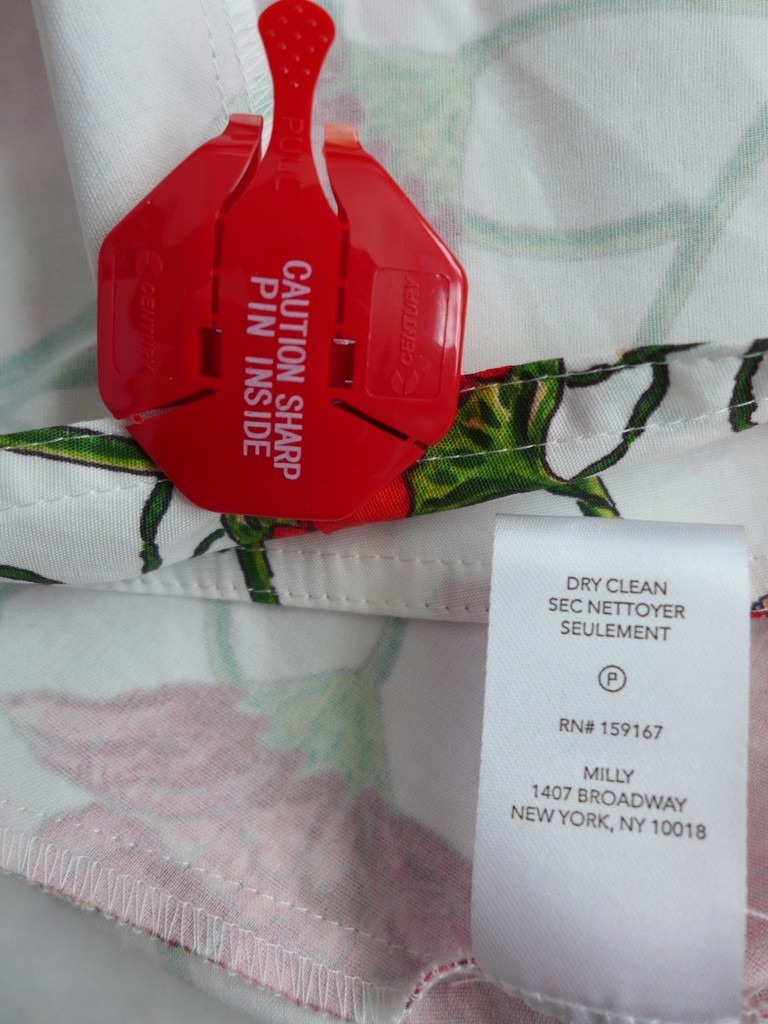 MILLY $475 Women’s 10 Open Cross Back Red Peonia Poplin tiered Midi Dress
