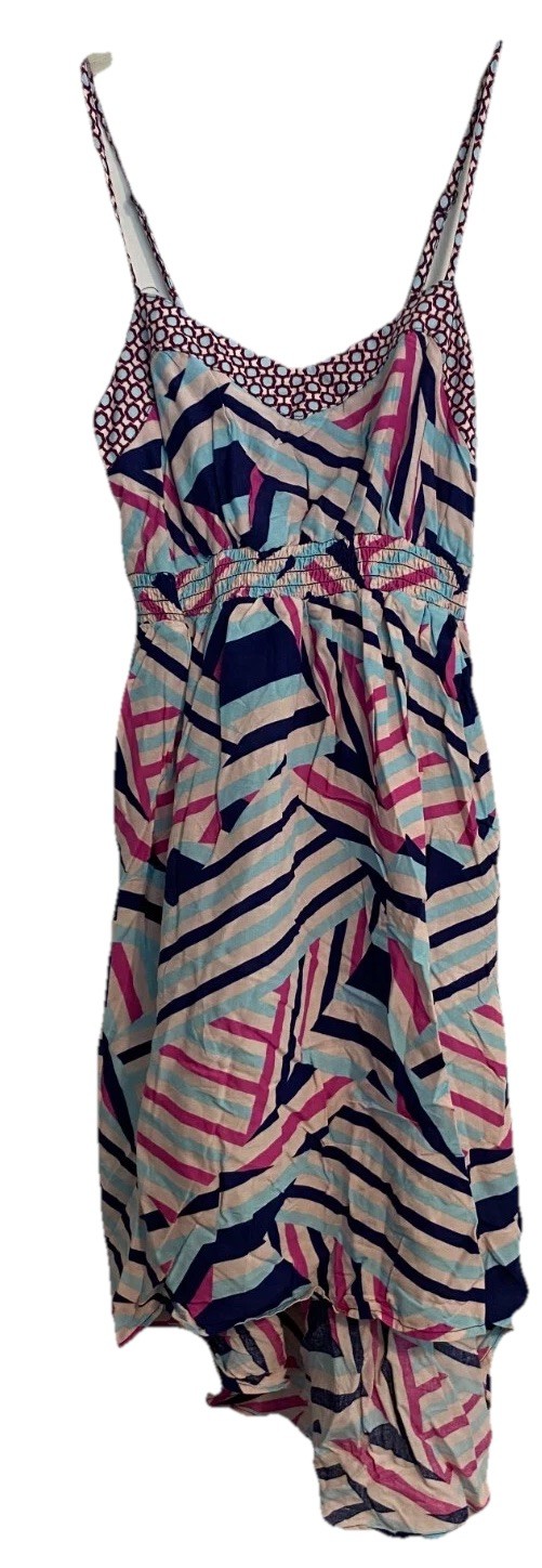 High-Low Asymmetrical Dress Xhilaration Junior Girls Size XS Blue Pink Geometric