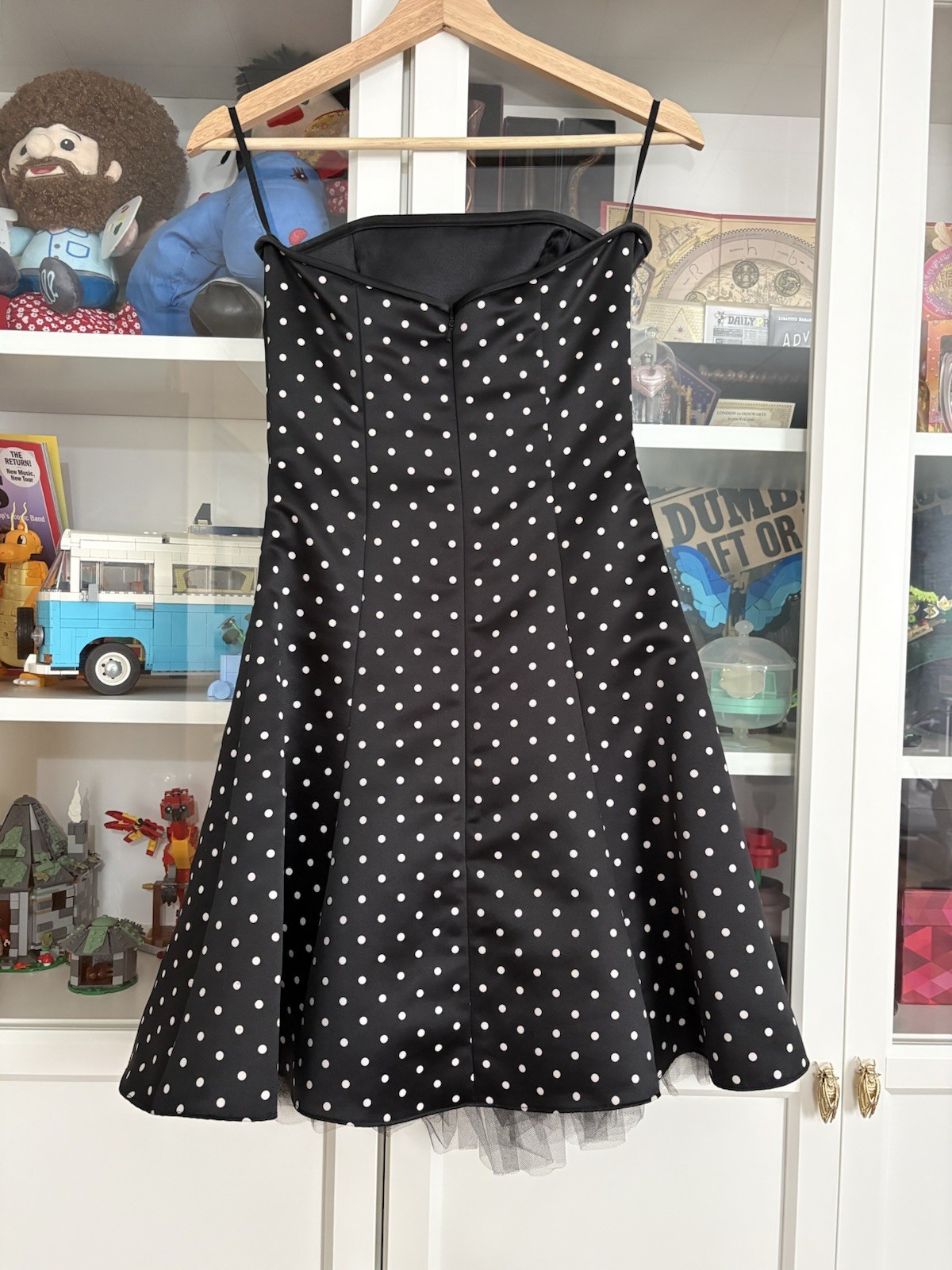 Vintage Jessica McClintock For Gunne Sax Strapless Polka Dot Dress Size 3