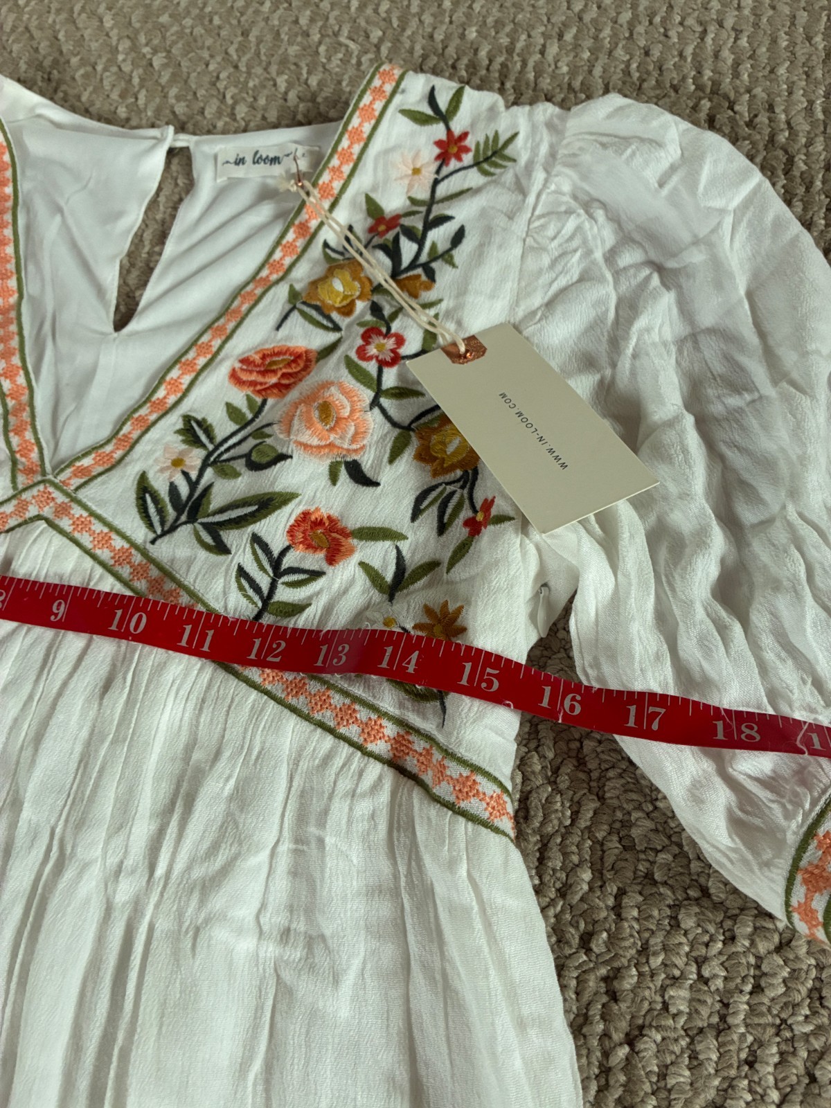 In Loom Large Cottagecore Tiered Dress Embriodered Floral Maxi