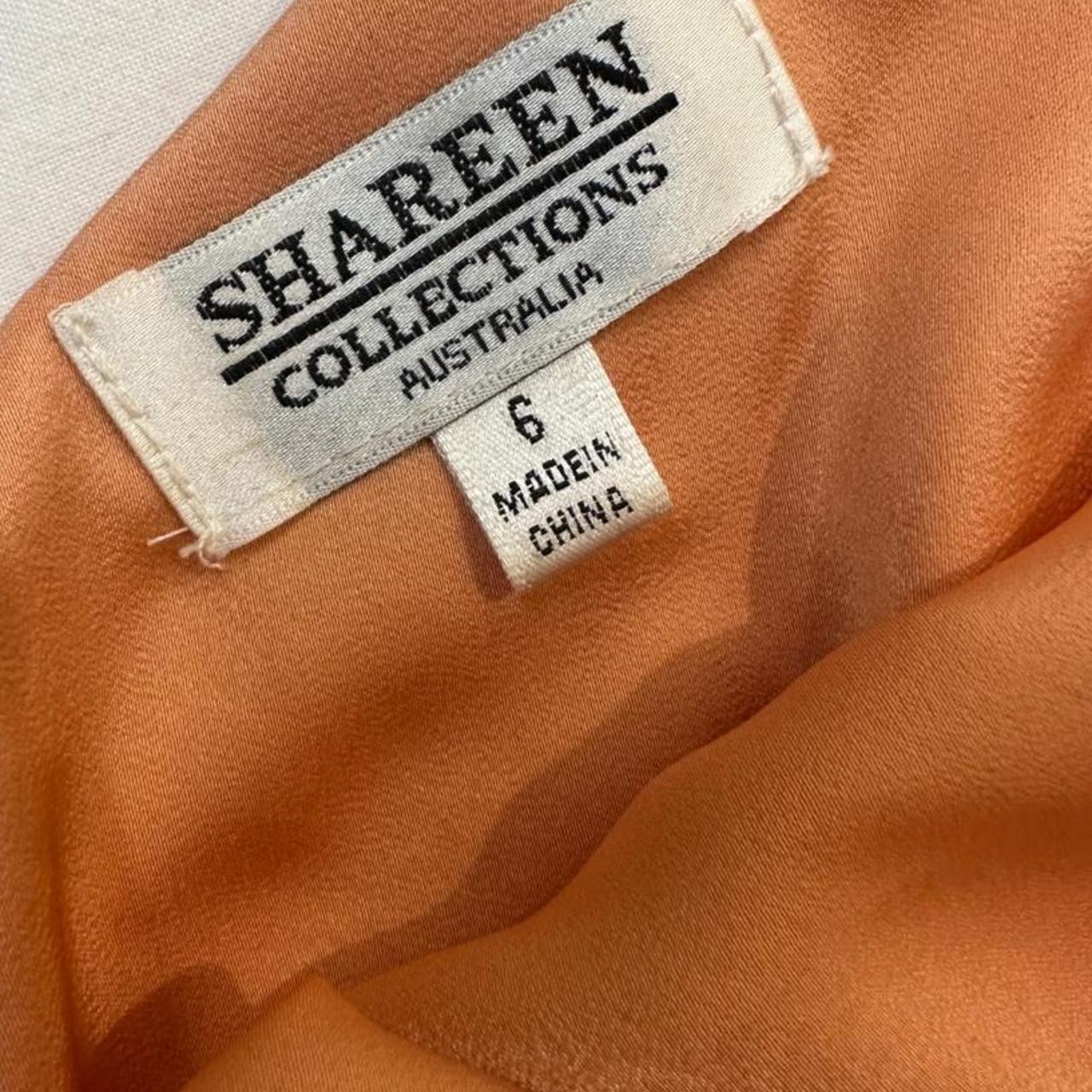 Shareen Collections One Shoulder Pleated Maxi Dress Peach Apricot Cut Out Formal