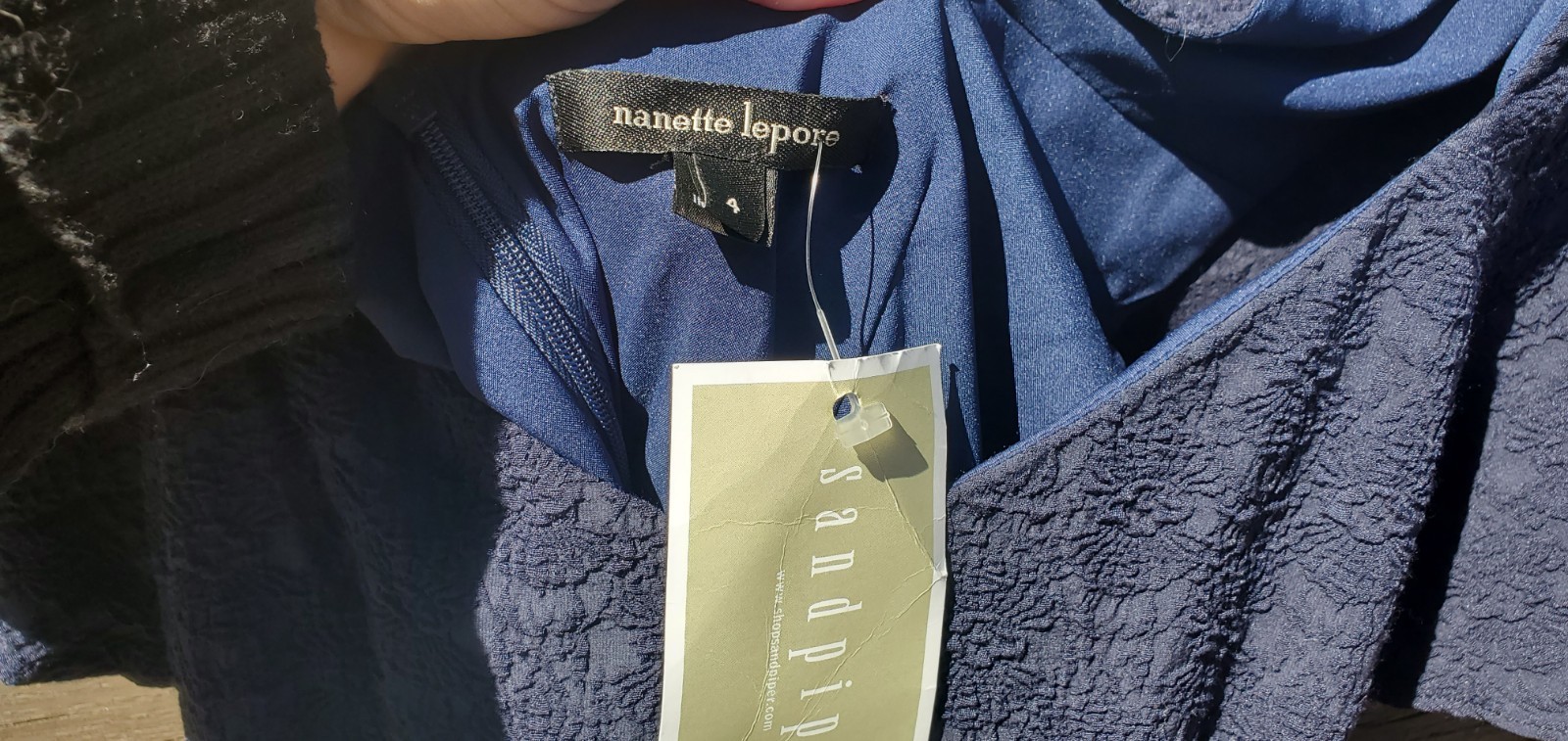 Nanette Lepore Navy Cinched Hem Flutter Sleeve Cocktail Dress Size 4