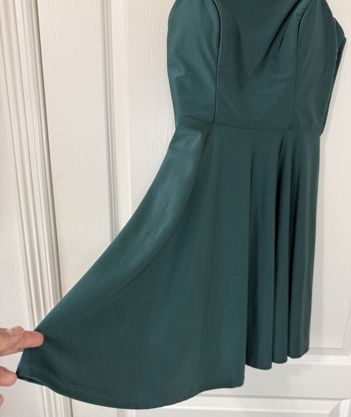 City Triangles Green Rhinestone Open Back Fit Flare Party Dress Size 5