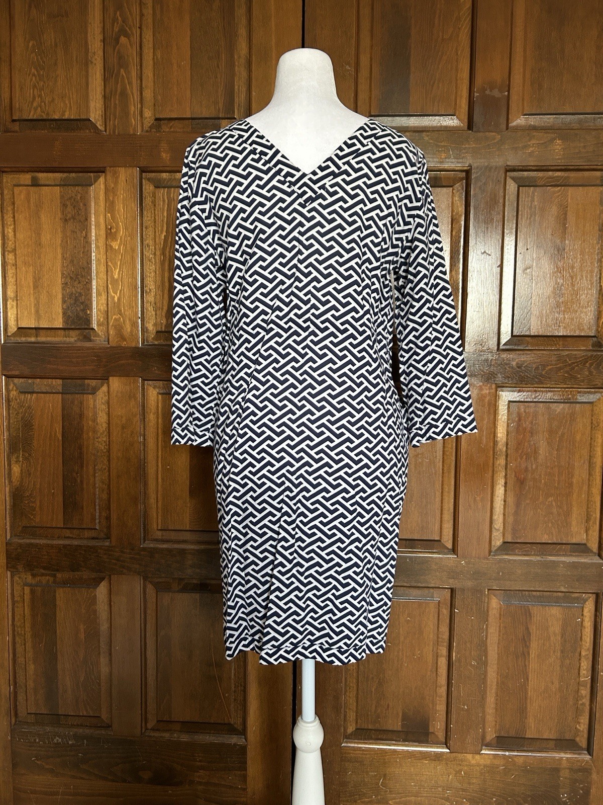 Peter Millar Blue White Geometric Drawstring Beach Dress Cover Up Size Small