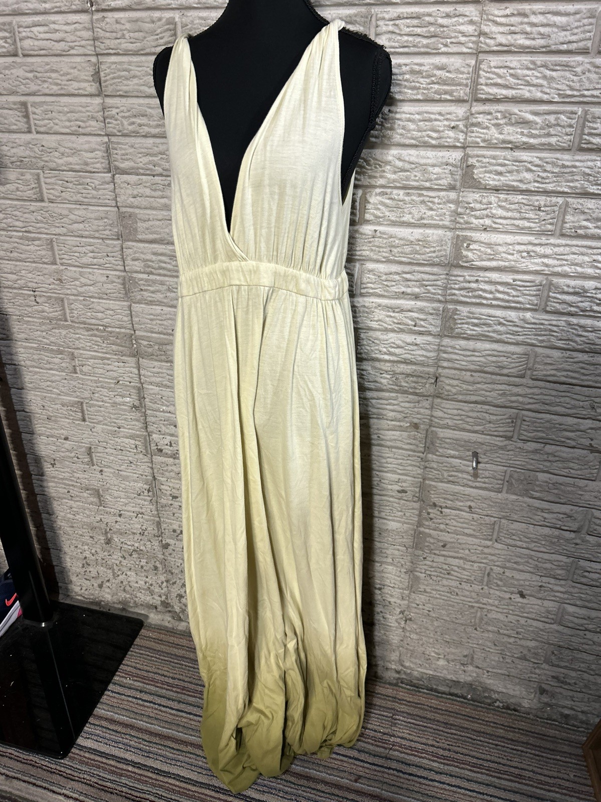 Gypsy 05 Maxi Dress 100% Cotton Ombre Cream Green Size Large