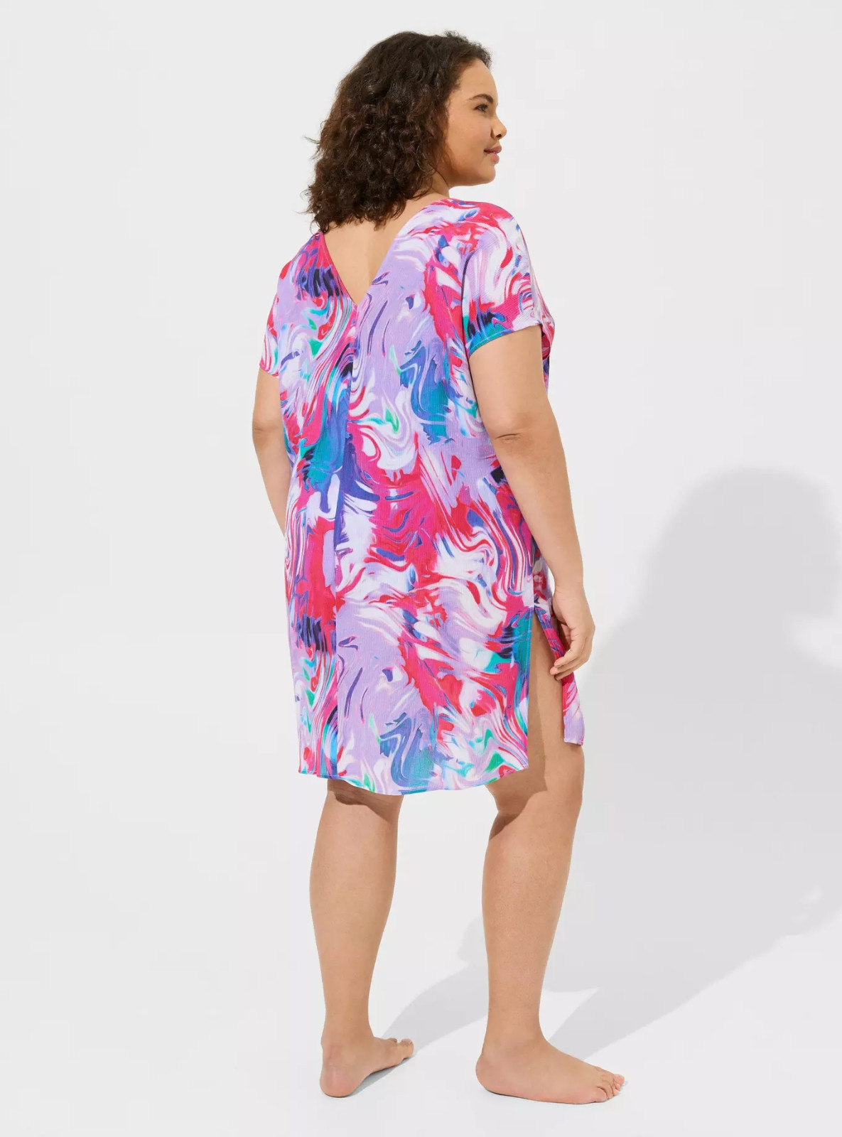 Torrid Mini Washable Gauze Side Slits Caftan Cover-Up Dress Size 0 Large 12 NWT