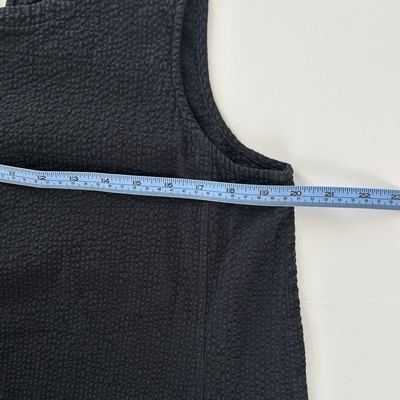 Eileen Fisher Black Textured Sleeveless Shift Dress Size M Minimalist Lagenlook