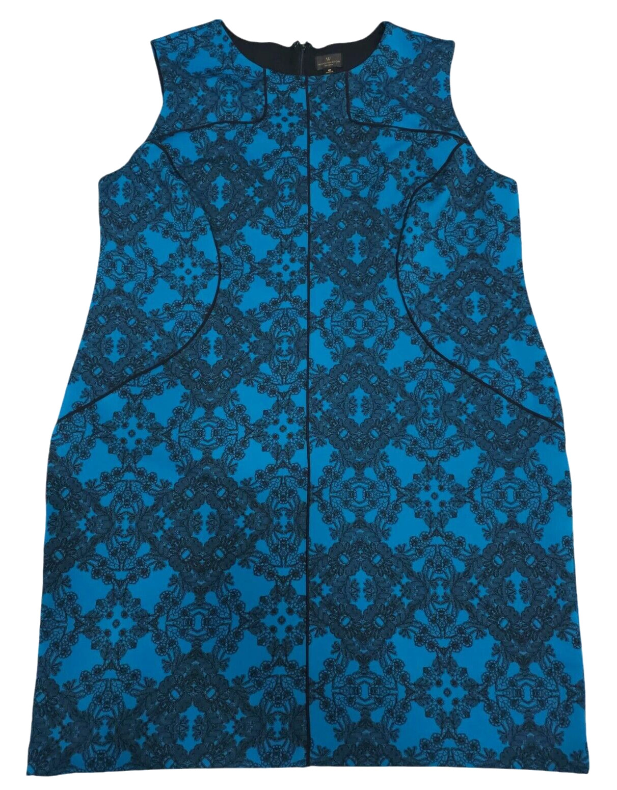 Women’s 1X Worthington Pencil Dress Teal Black Sleeveless NWOT Polyester Spandex