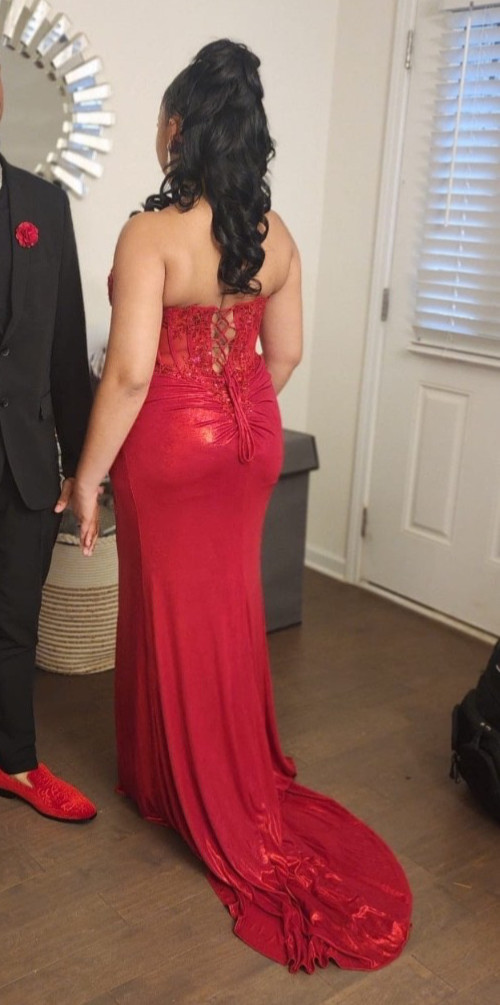 Cheap Red Custom Prom Dress — Medium size — Only worn once