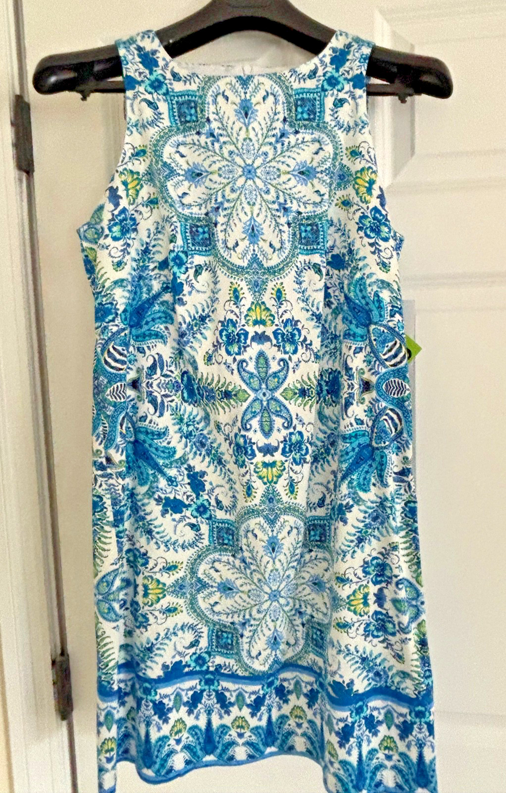 London Times Summer Dress Sz 6 Sleeveless Sheath Floral Cotton for party/work
