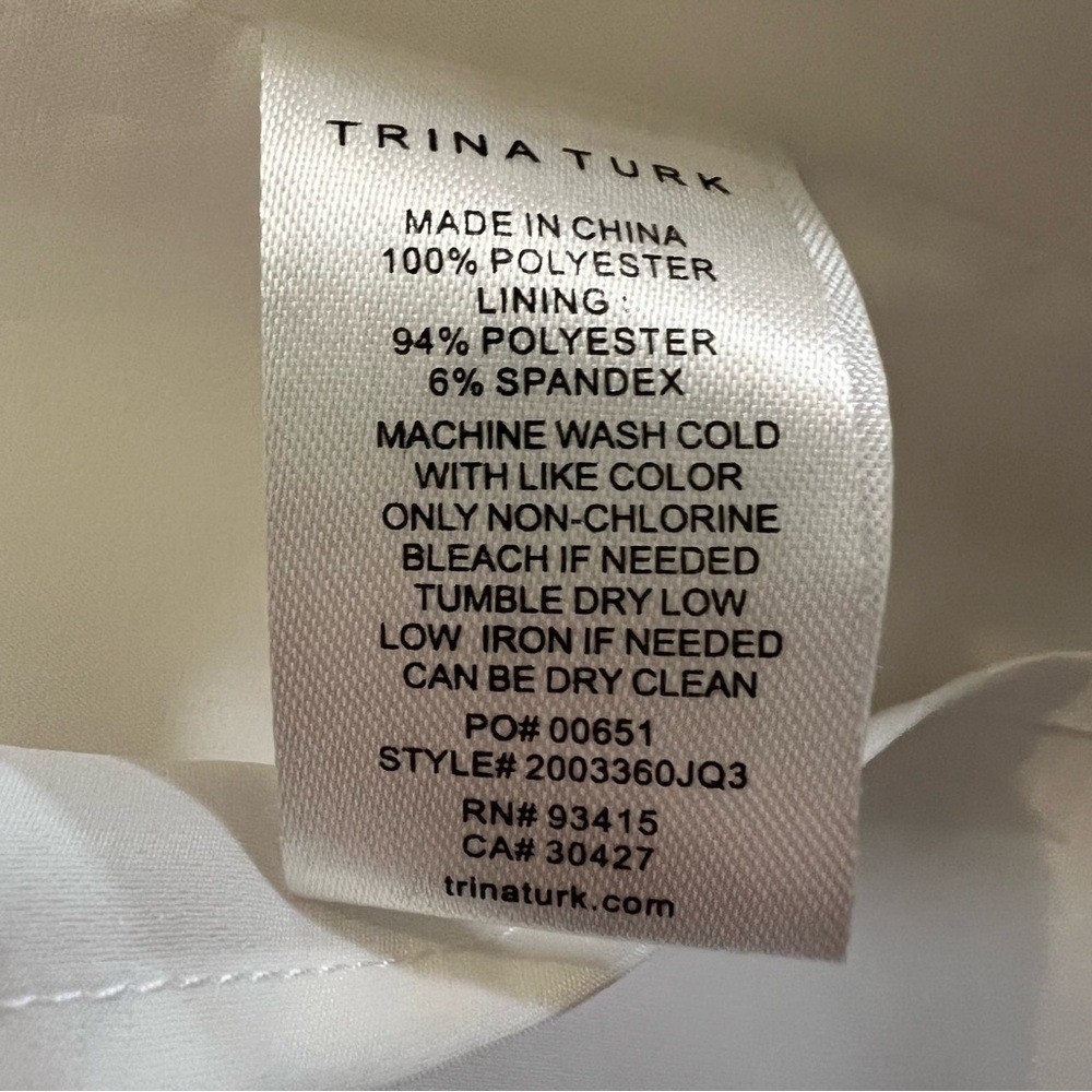 Trina Turk White Halter Mini Dress Textured Piqué Knot Front Size 4