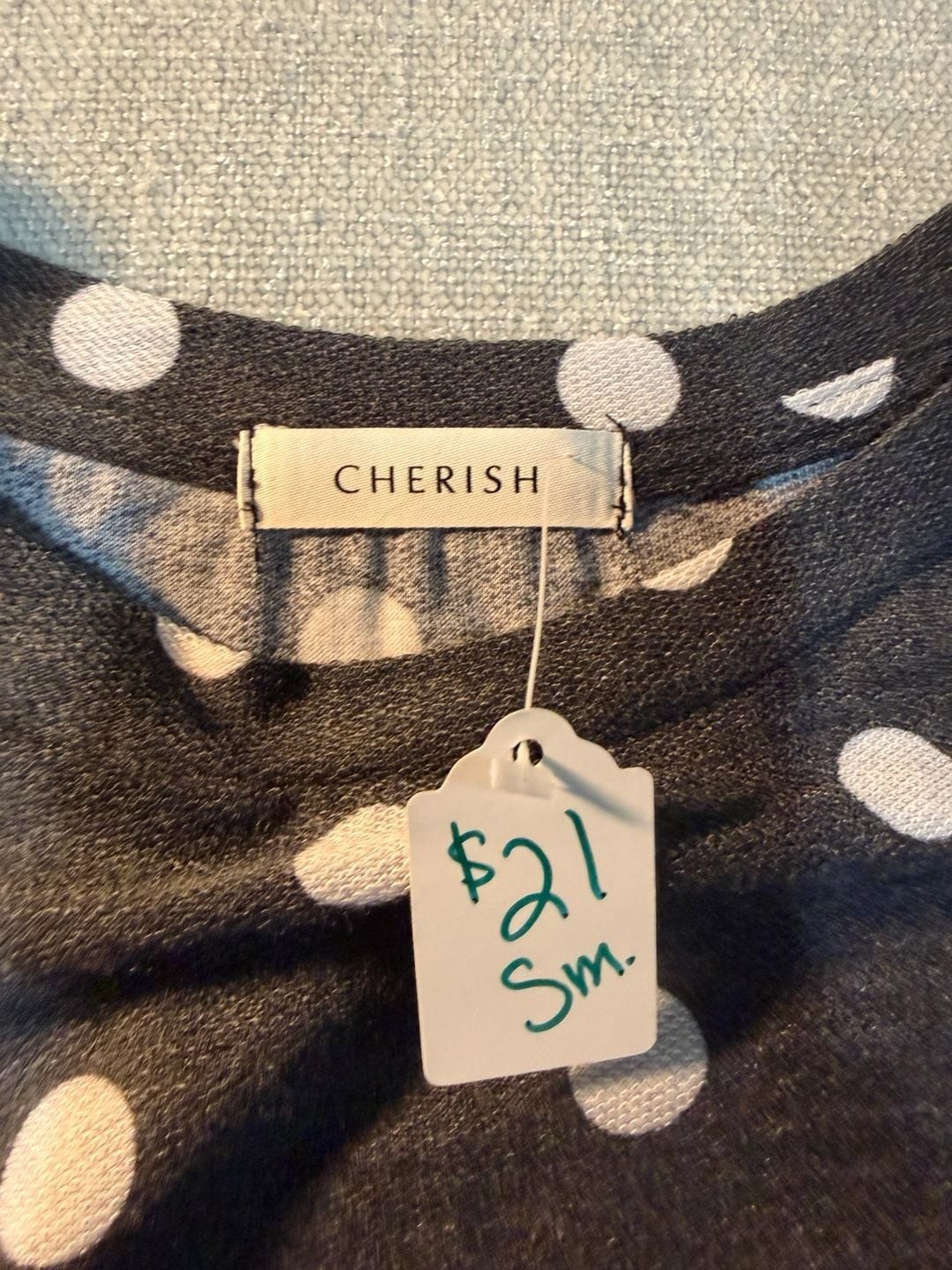 CHERISH Women’s Gray Polka Dot Short Sleeve Mini Tunic Dress
