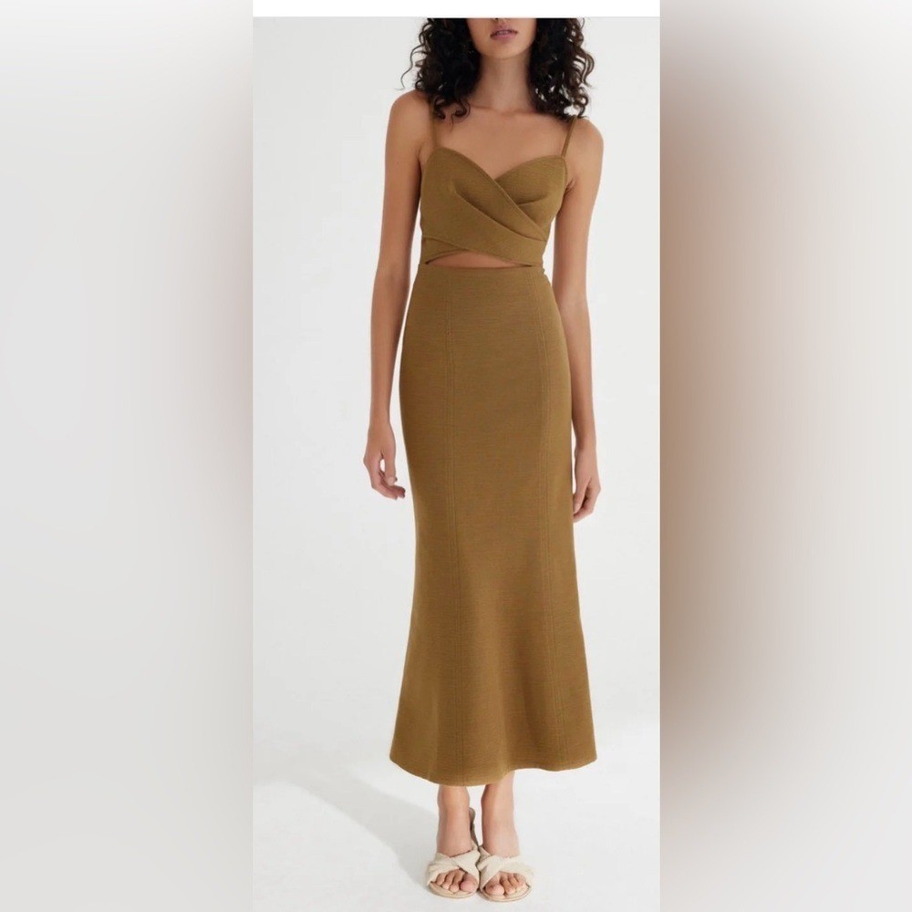 Significant Other FRANKIE MIDI DRESS – OLIVE size 6 cotton