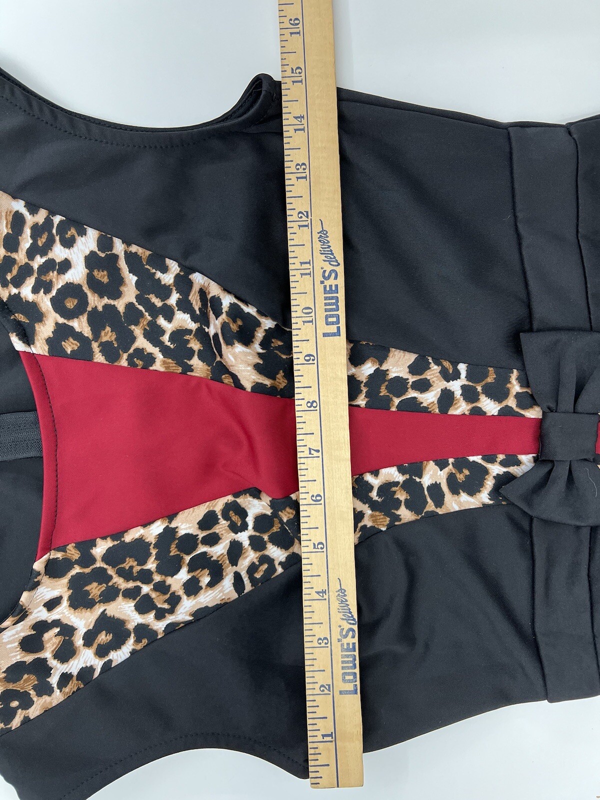Womens Mystic Dress Size Unknown Red, Black, Animal Print Color Block Cap Sleeve