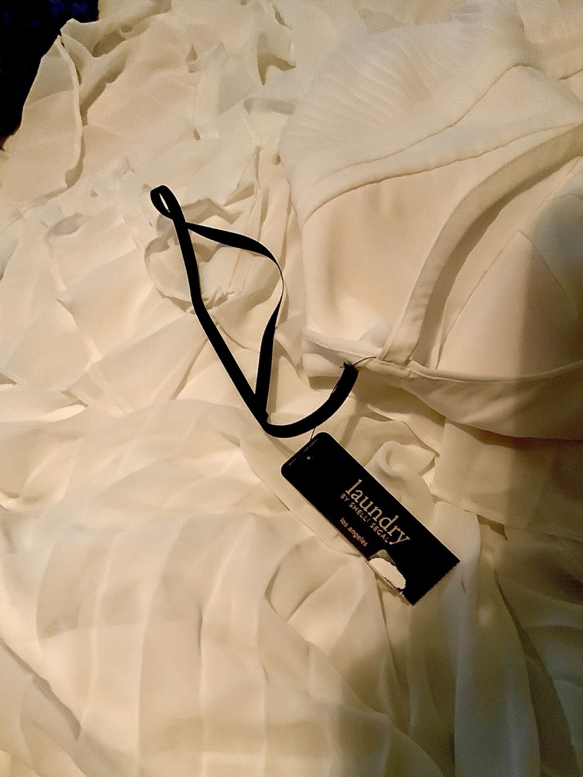 Laundry by Shelli Segal White Maxi Pleated Chiffon Halter Dress Sz 12 $325.00