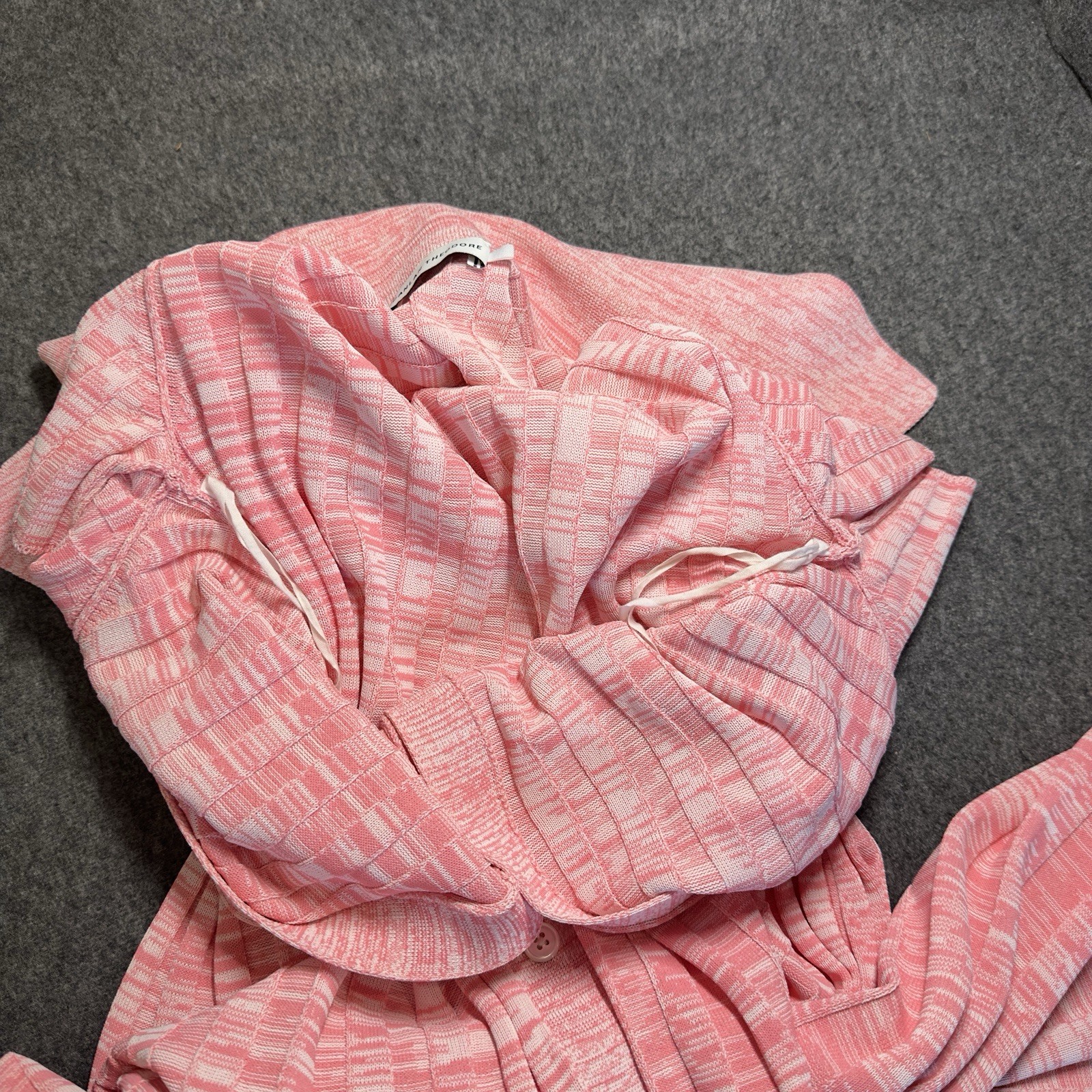 Scanlan Theodore Pleated Rib Placket Dress Pink Pastel VGC RRP$900 Size M
