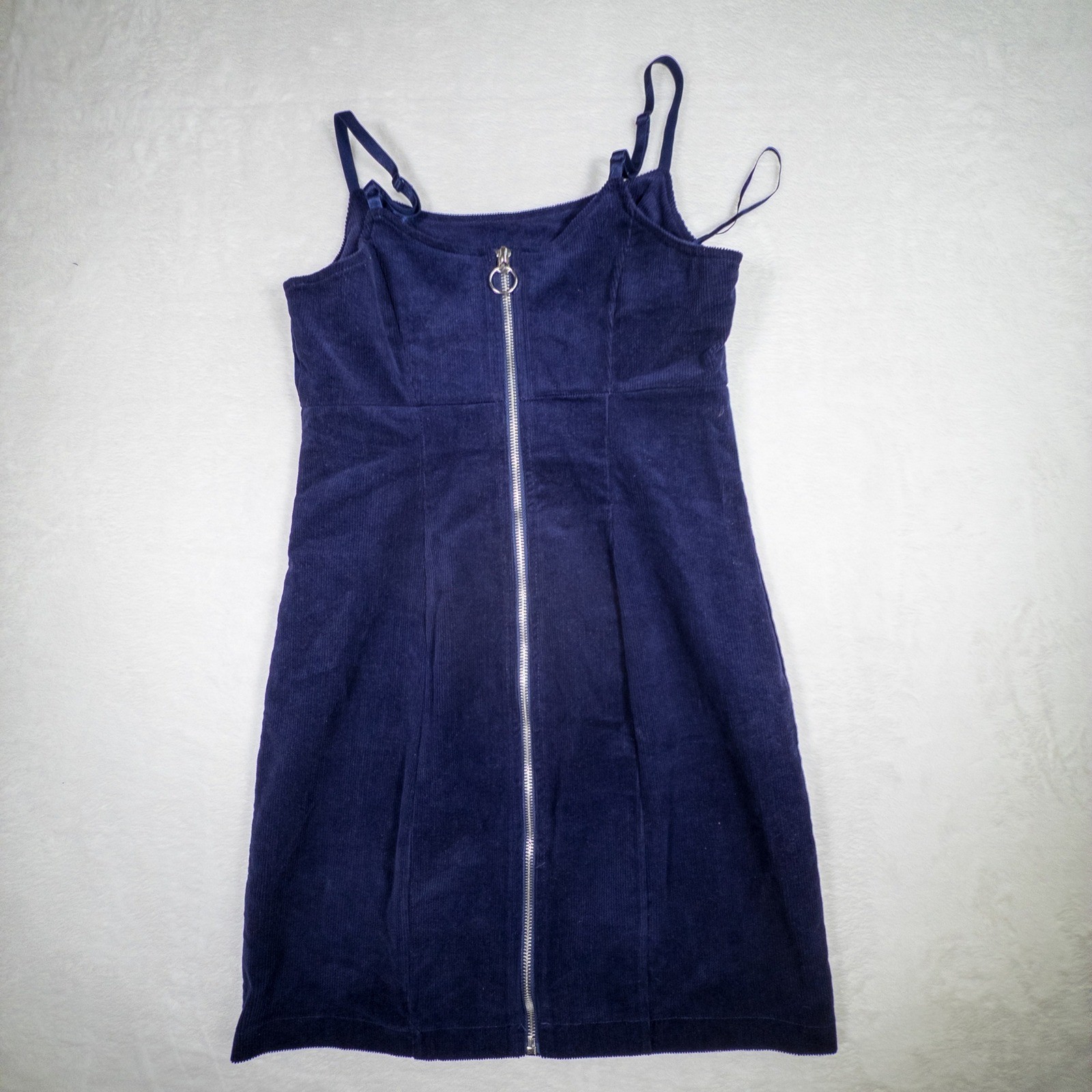 Love & Piece Collection Navy Blue Corduroy Zip Front Mini Dress Size S