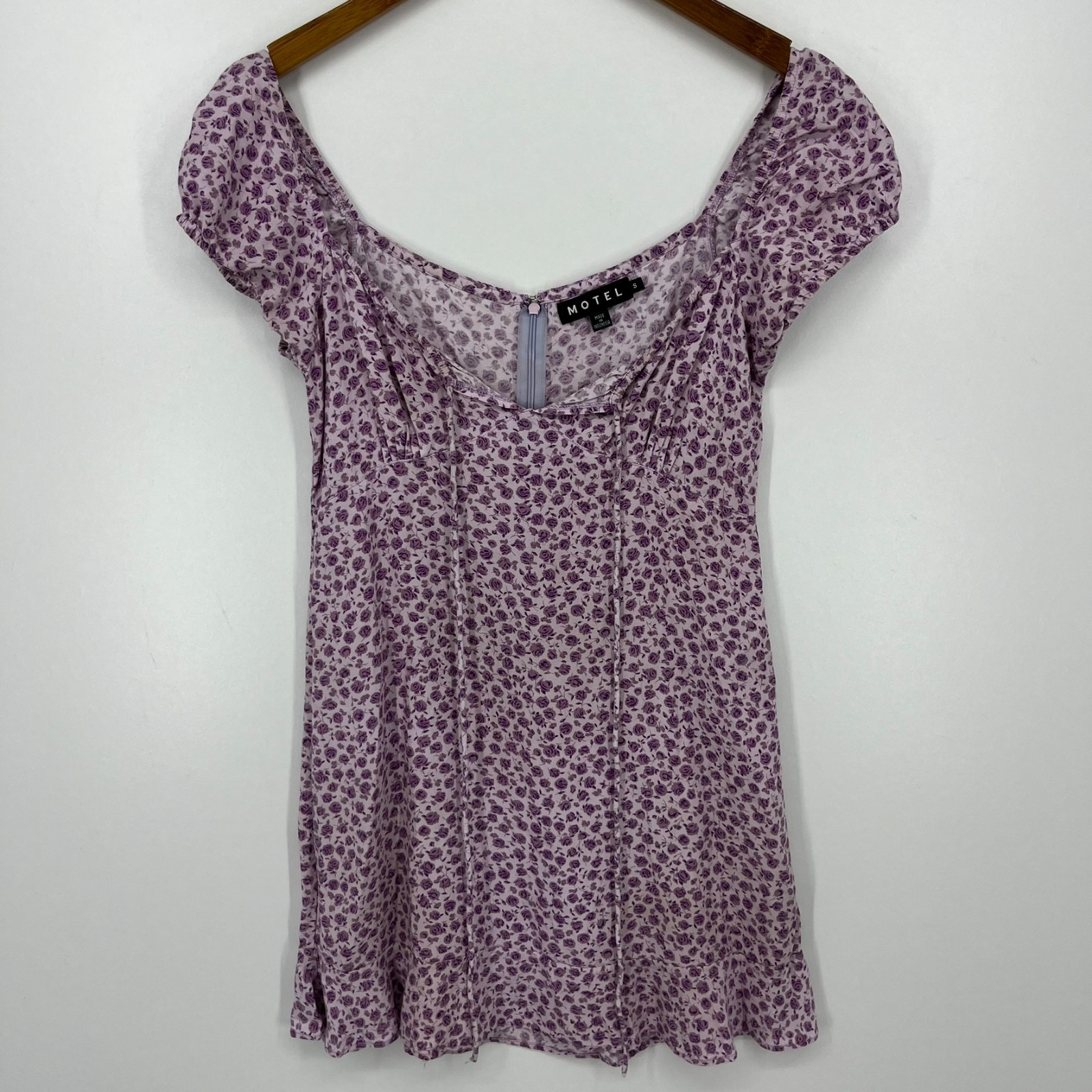 Motel Rocks Dress Women’s Size S Purple Floral Print Mini Short Length