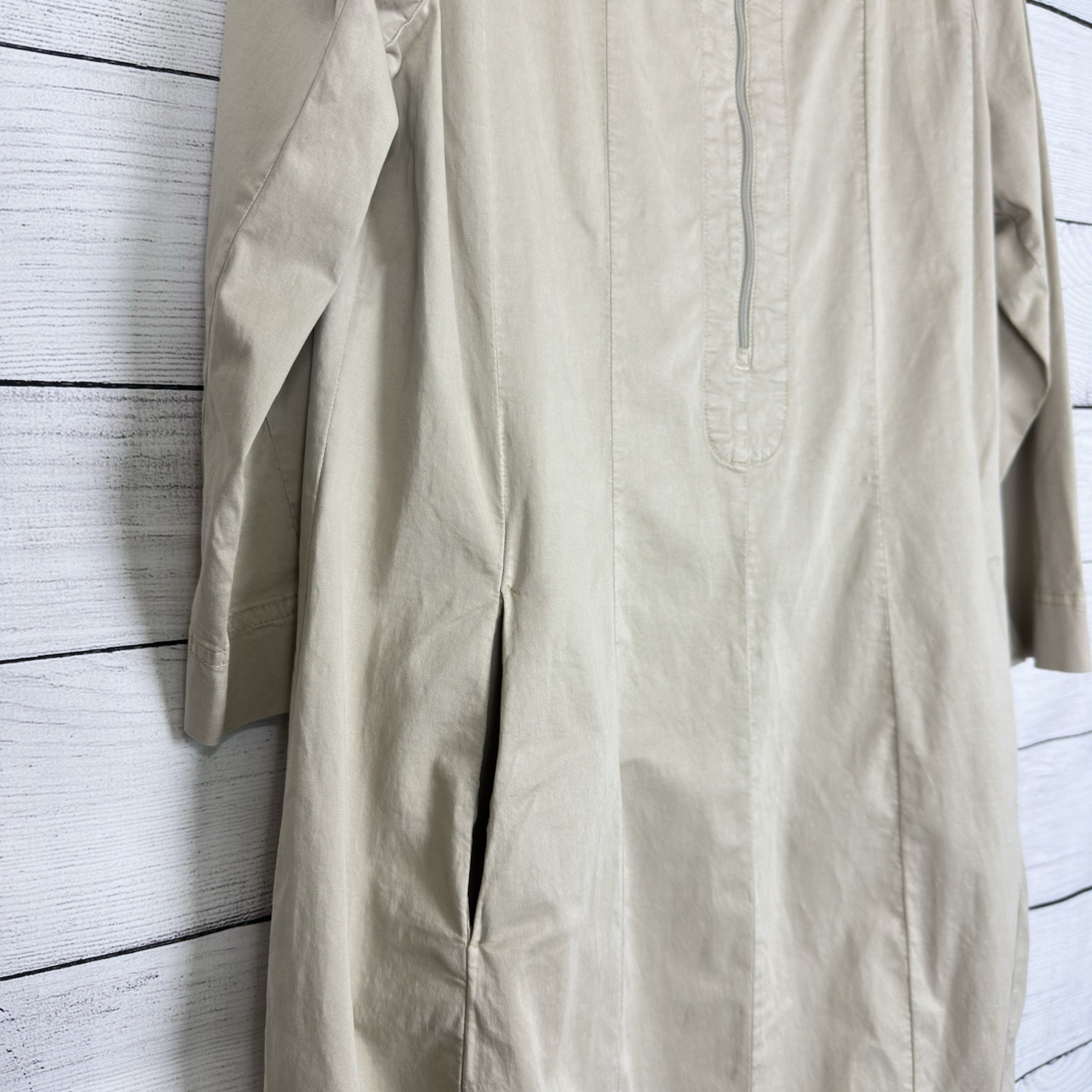 Bitte Kai Rand Utility Style Midi Dress Khaki Womens Sz XL Office Casual Modest