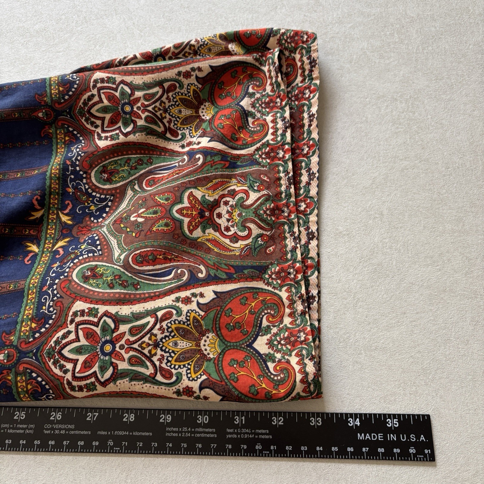Le Lis Blanc Womens M Boho Mini Dress Paisley Print Tie Waist Bell Sleeve Cotton