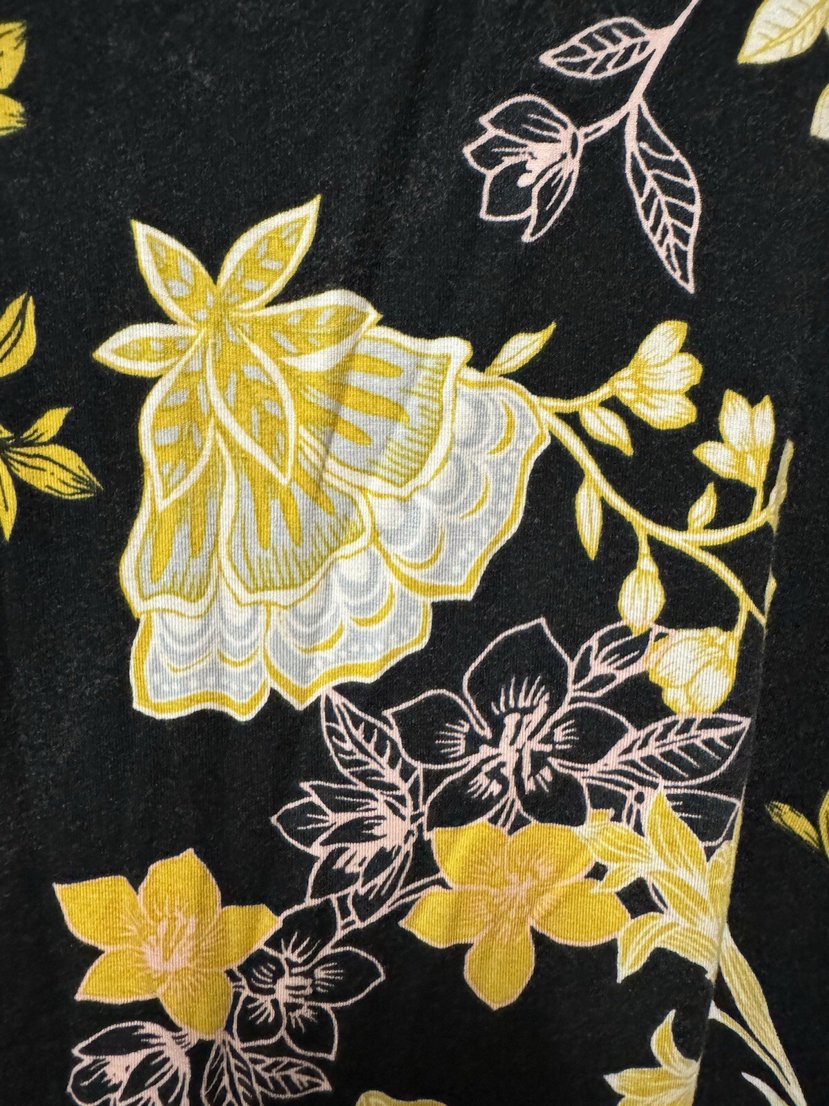Loft Plus Size 16 Black Gold & Pink Floral Flare Sleeveless Dress