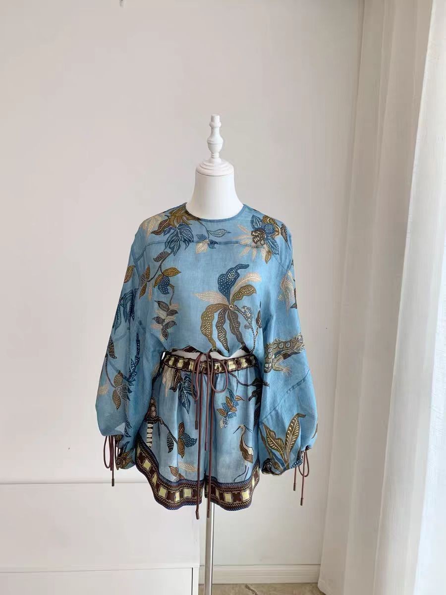 Alemais New Printed Drawstring Waist Top and Shorts