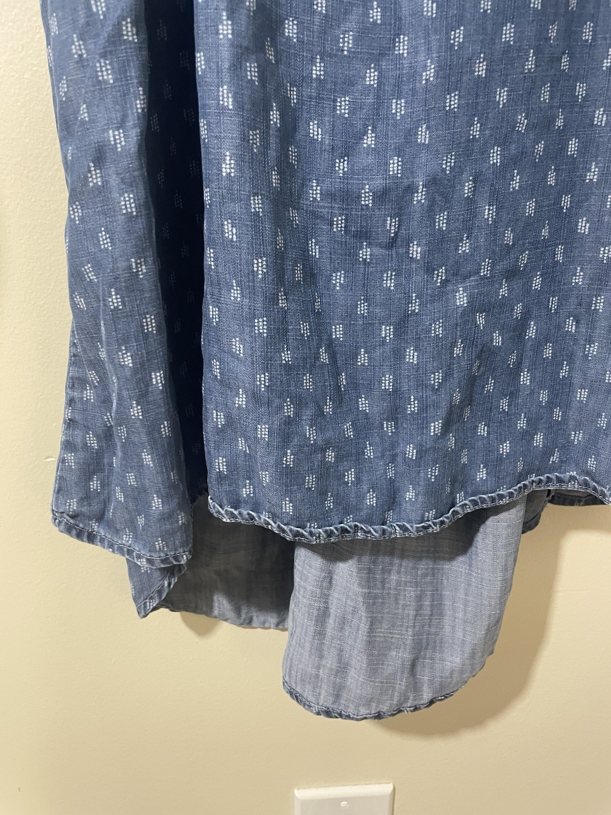 Cloth & Stone Large Blue Chambray Tencel Denim Halter Sundress Boho Festival